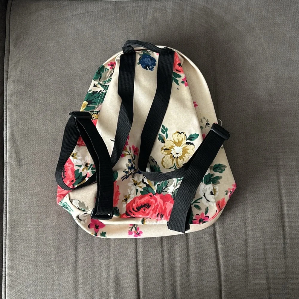 Jansport Floral Cream Backpack with Pink & Blue Accents